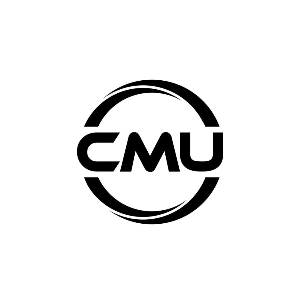 cmu brev logotyp design i illustration. vektor logotyp, kalligrafi mönster för logotyp, affisch, inbjudan, etc.