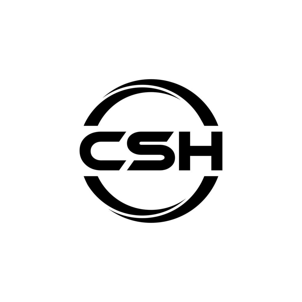 csh-Brief-Logo-Design in Abbildung. Vektorlogo, Kalligrafie-Designs für Logo, Poster, Einladung usw. vektor
