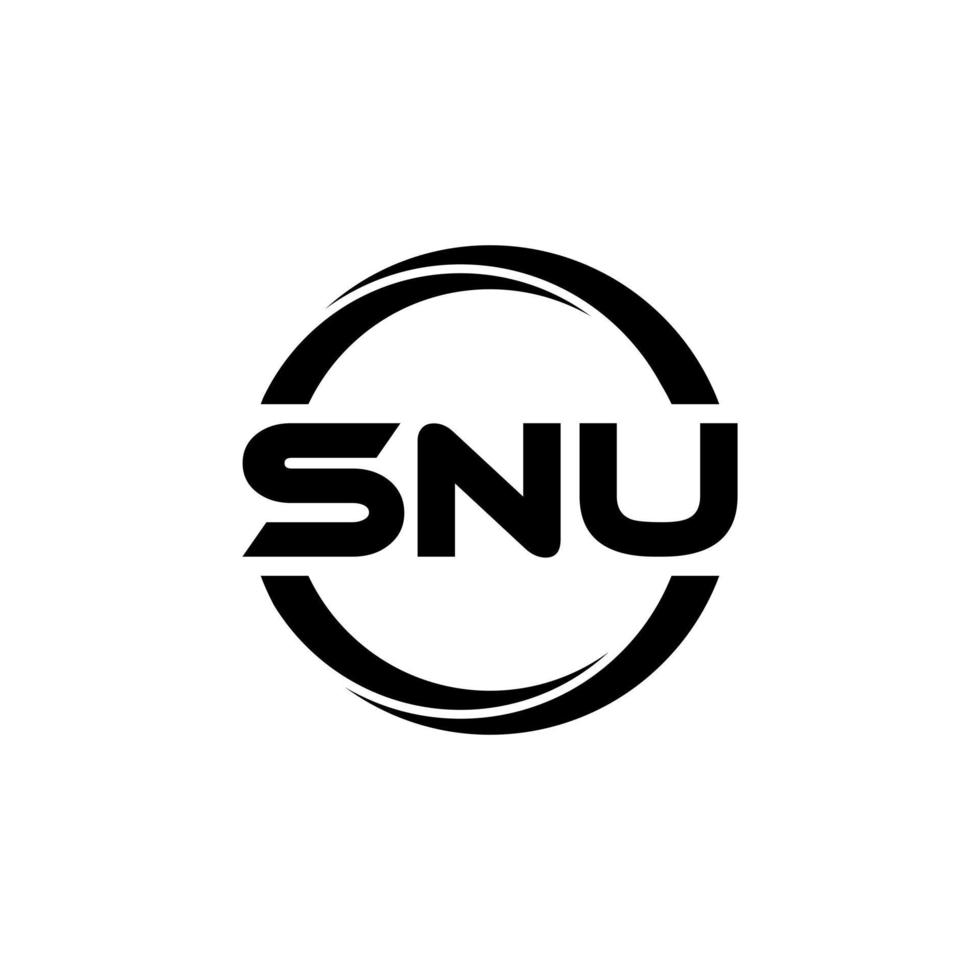 Snu-Brief-Logo-Design in Abbildung. Vektorlogo, Kalligrafie-Designs für Logo, Poster, Einladung usw. vektor