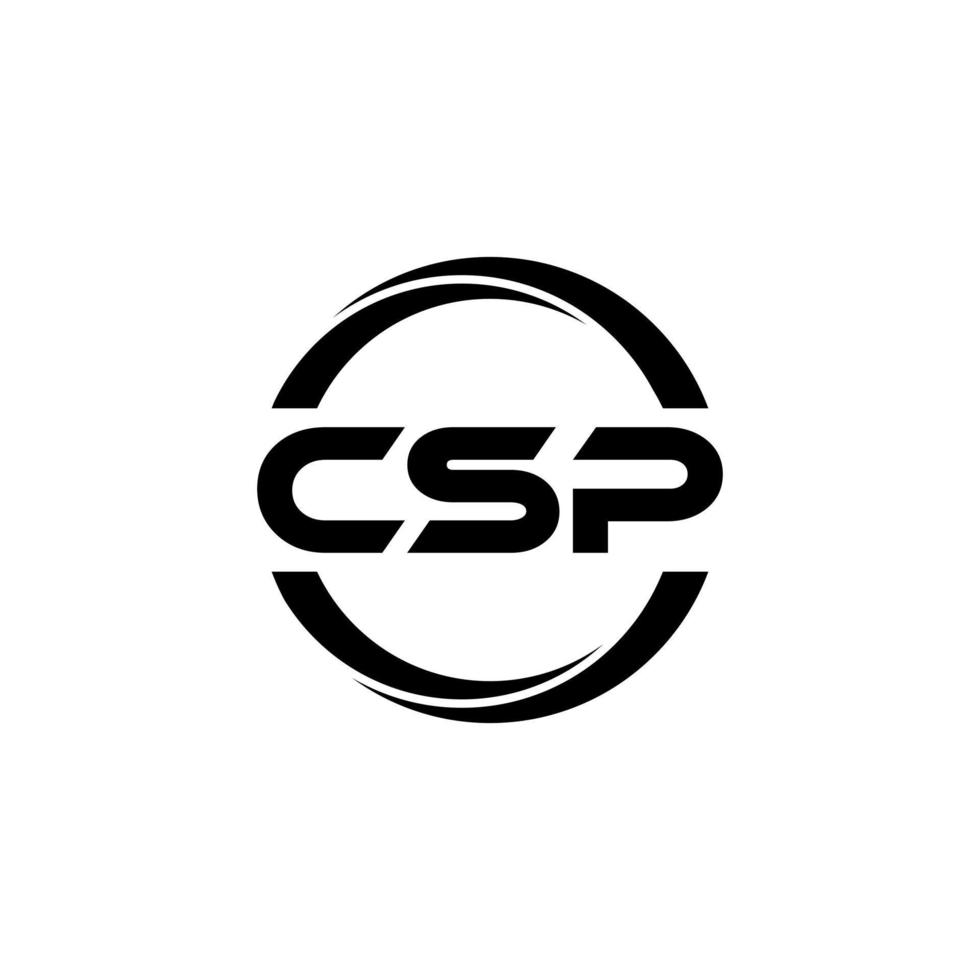 csp brev logotyp design i illustration. vektor logotyp, kalligrafi mönster för logotyp, affisch, inbjudan, etc.