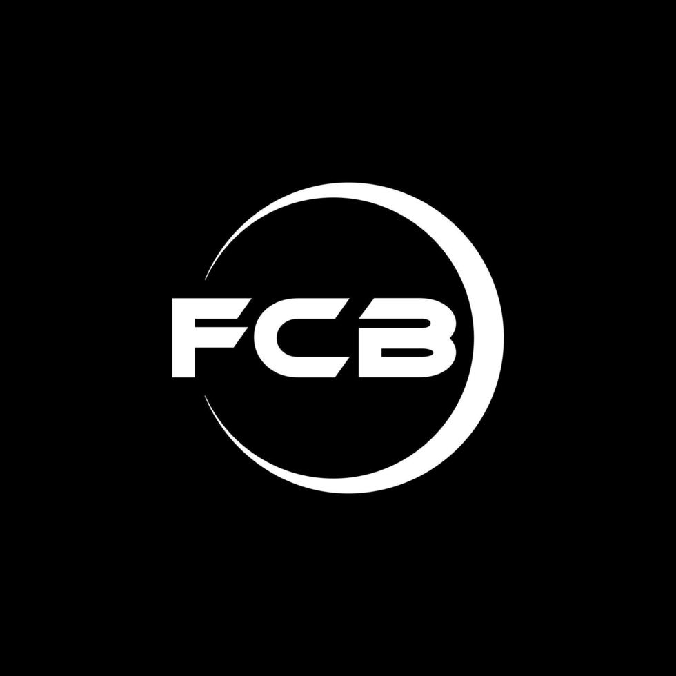 fcb brev logotyp design i illustration. vektor logotyp, kalligrafi mönster för logotyp, affisch, inbjudan, etc.