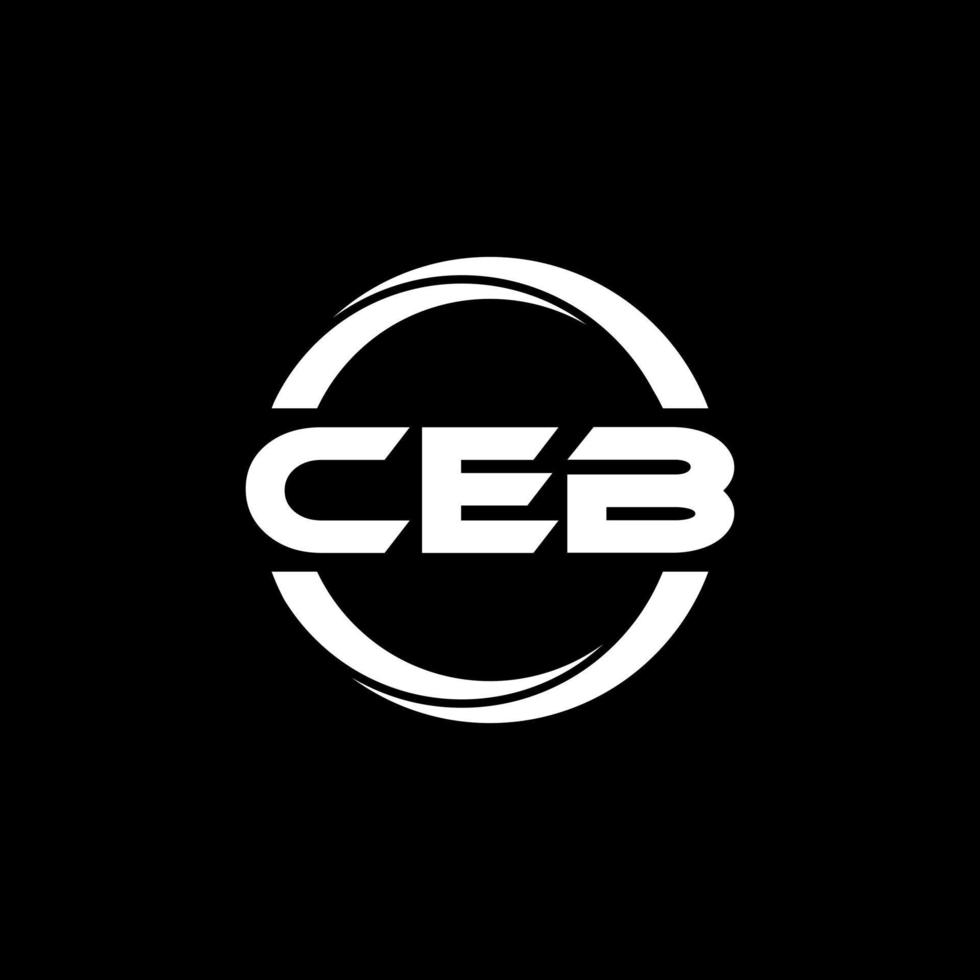 ceb-brief-logo-design in der illustration. Vektorlogo, Kalligrafie-Designs für Logo, Poster, Einladung usw. vektor