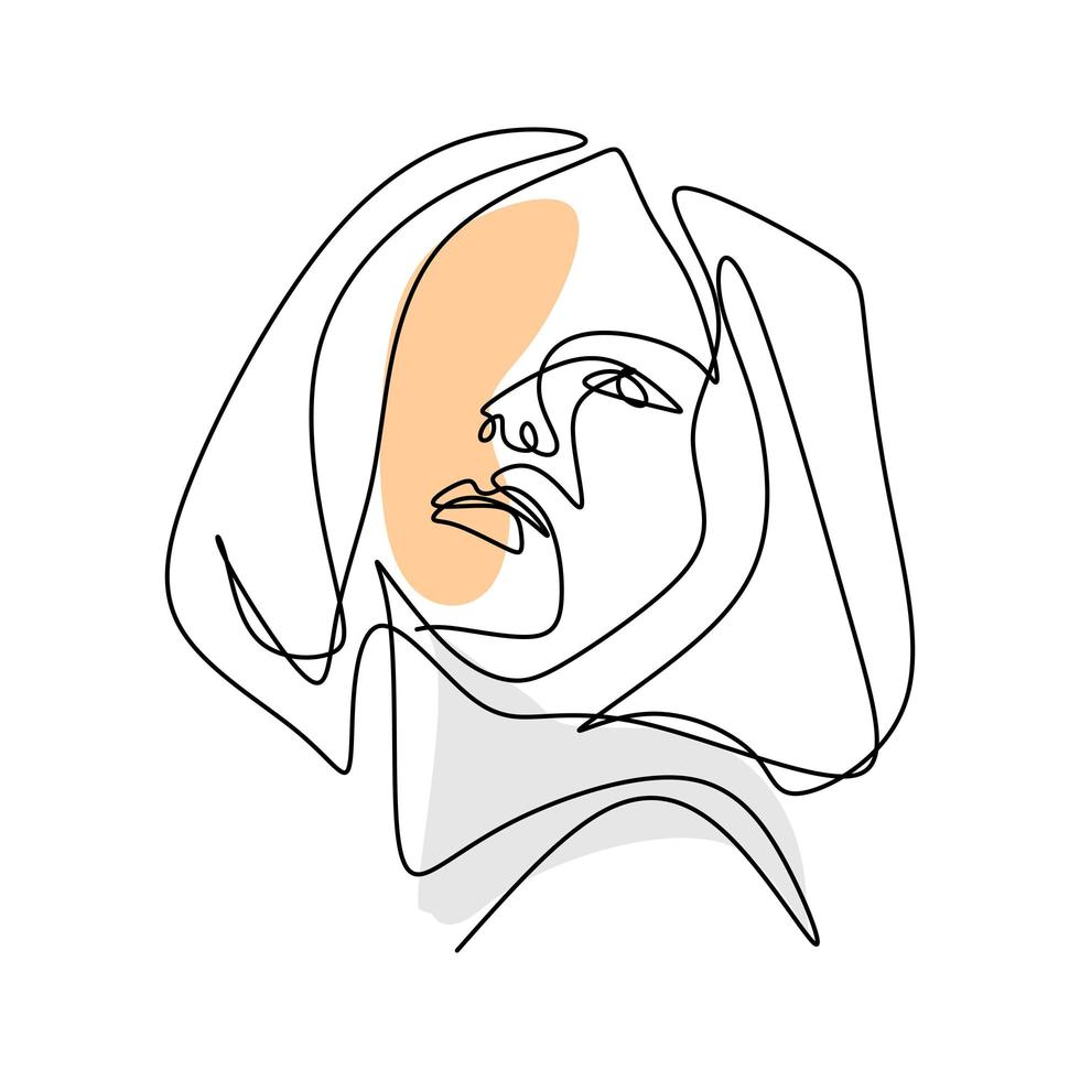 vektor abstrakt trendig illustration av en linje ritning av kvinna.
