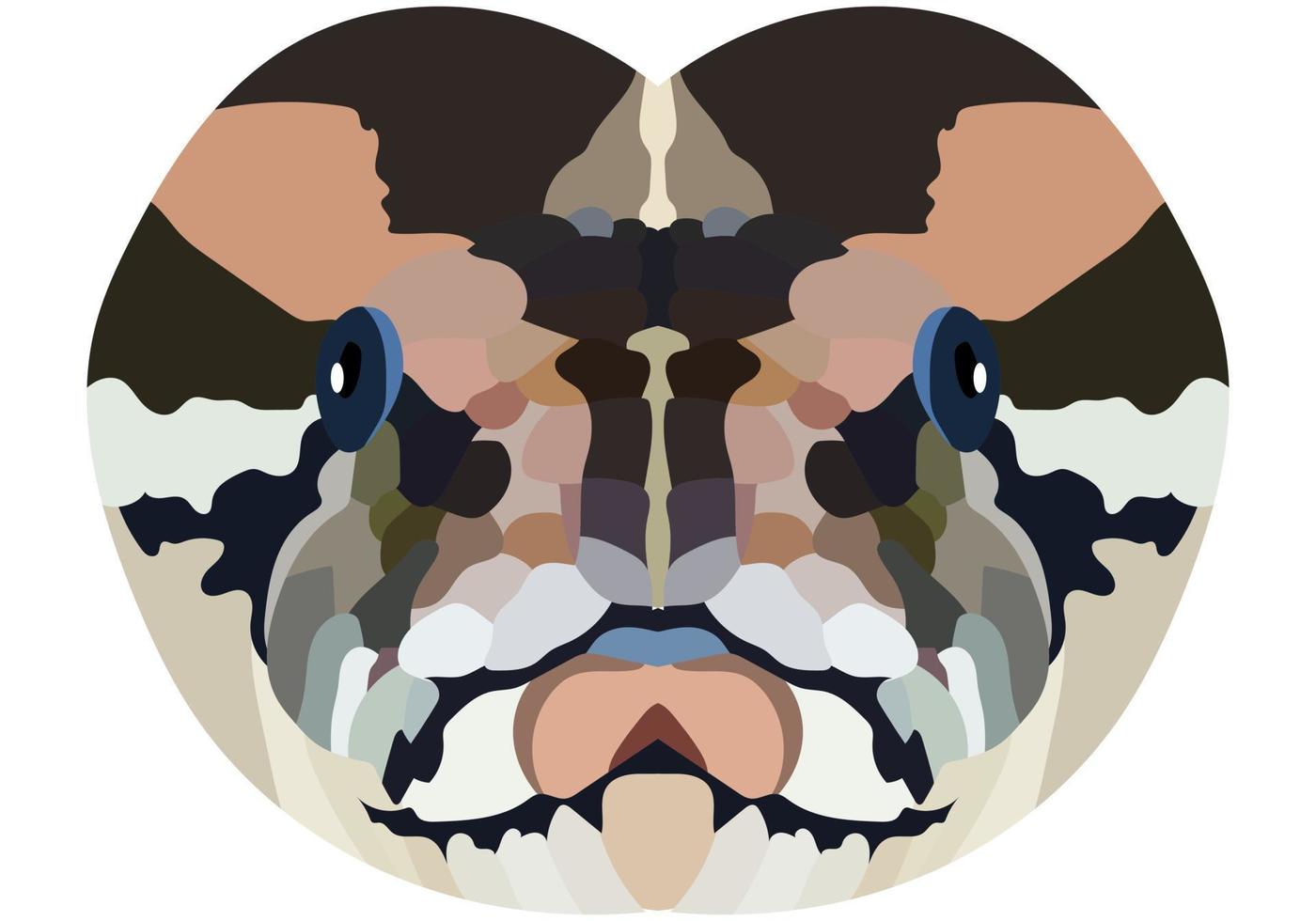 pytonorm huvud. ett illustration av de ansikte av en stor orm är avbildad. en ljus porträtt är avbildad på en vit bakgrund. vektor grafik. djur- logotyp