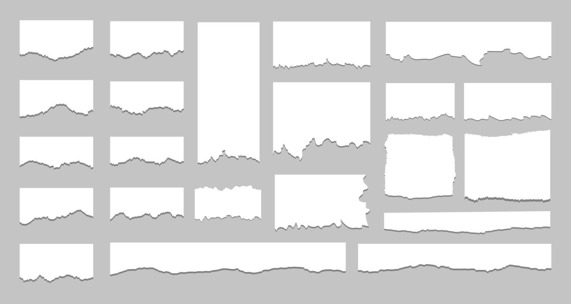 Sammlung zerrissener Papierblätter vektor