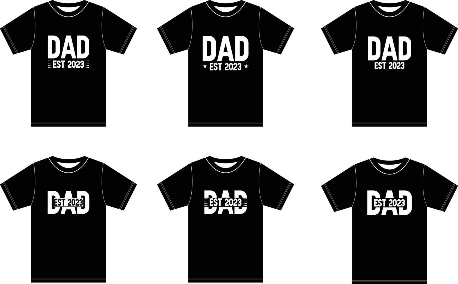 Papa est 2023 T-Shirt, neues Papa-Shirt, Geschenk für Papa, Vatertag. vektor