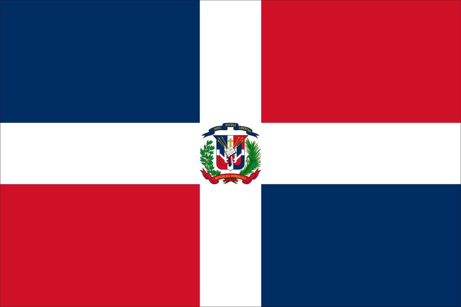 Dominikanska republikens flagga enkel illustration för självständighetsdagen eller valet vektor