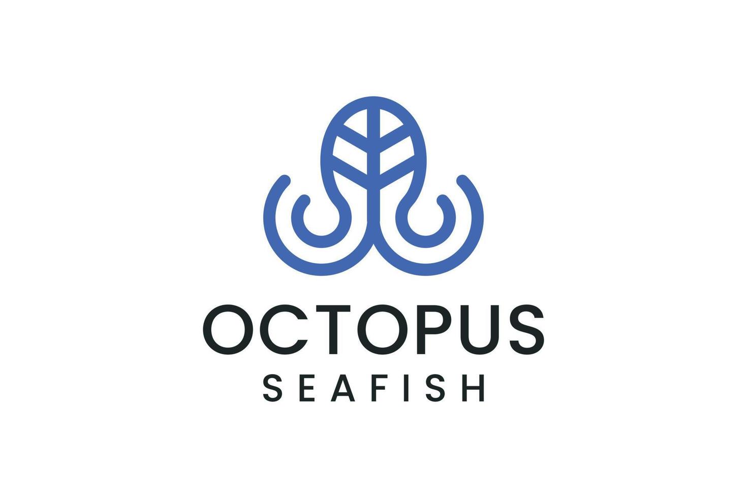Oktopus mit Blatt-Logo-Design-Inspriation vektor