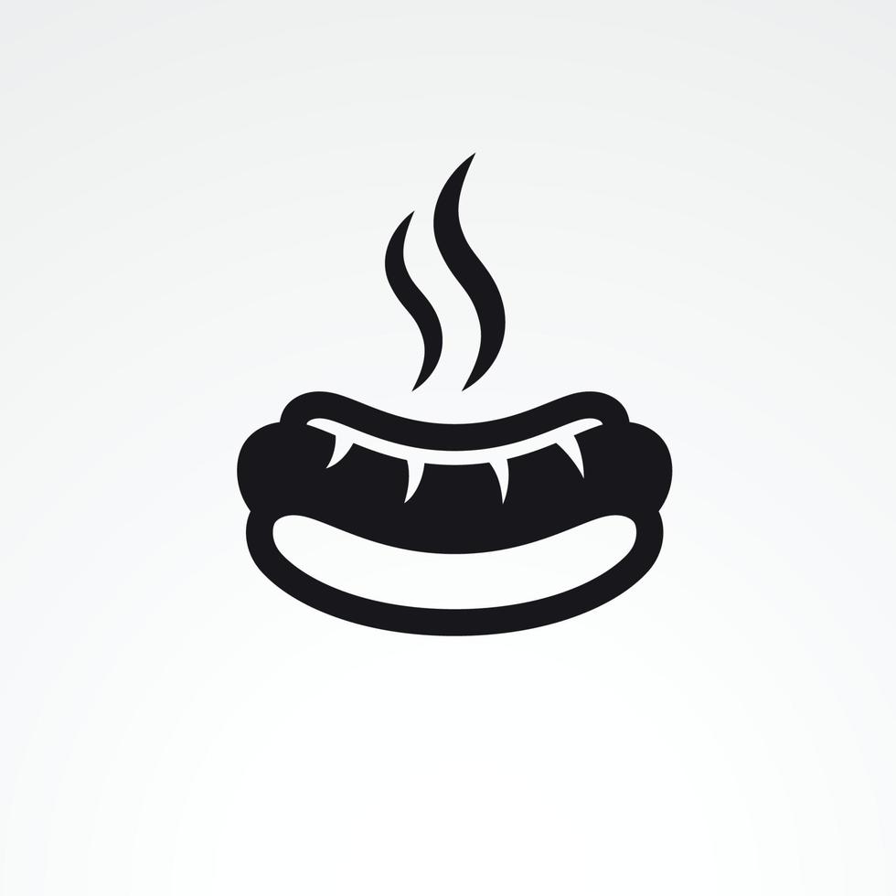 Hot-Dog-Symbolvektor. schwarz auf weißem Grund vektor