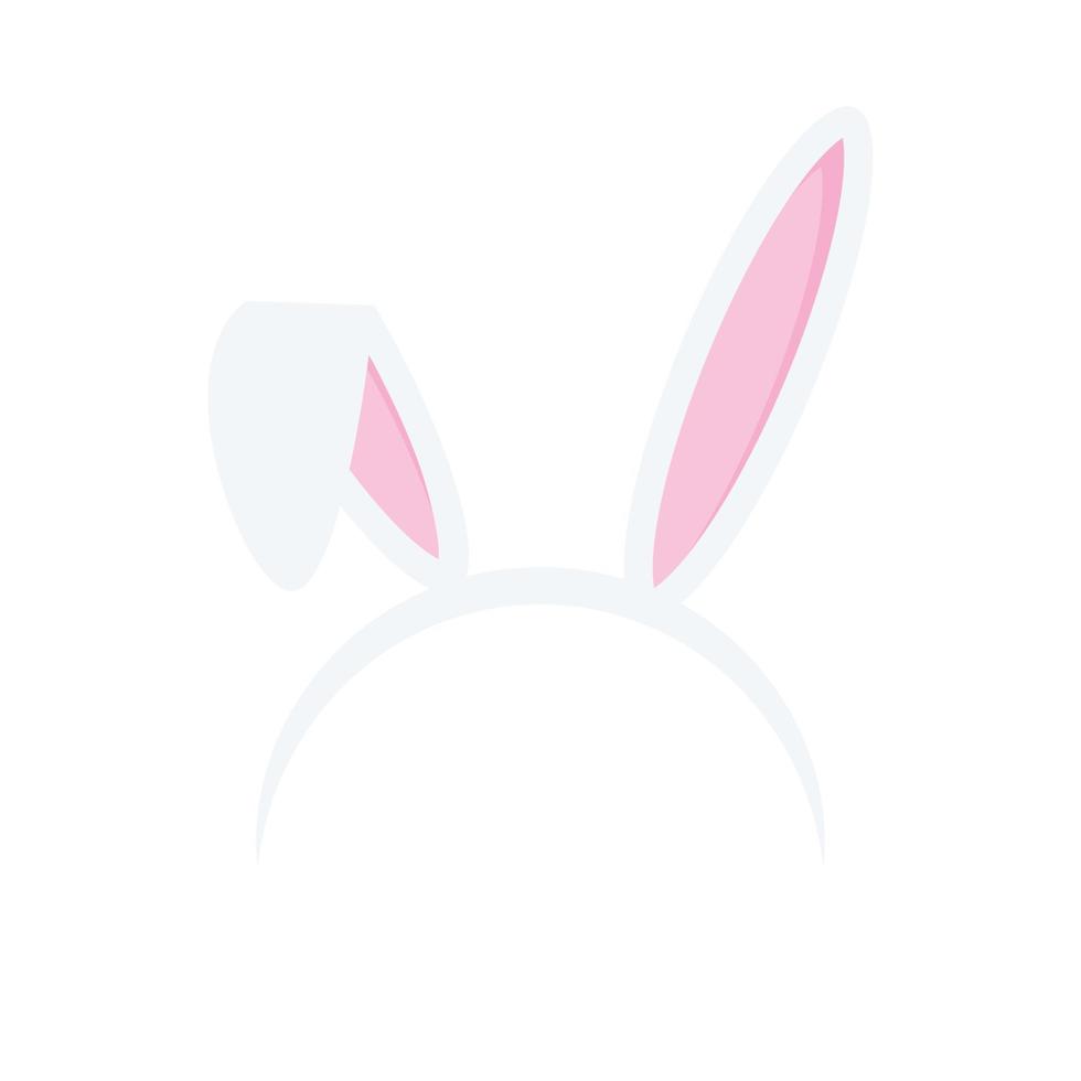 påsk kanin öron pannband ikon isolerat på vit bakgrund. platt tecknad serie påsk kort design element. vår hare öra tillbehör vektor