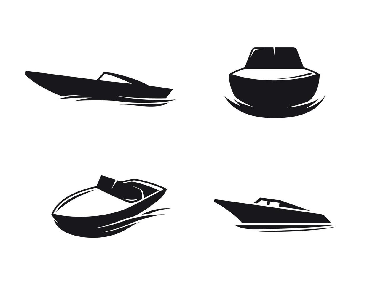 Bootssymbole gesetzt. schwarz auf weißem Grund vektor