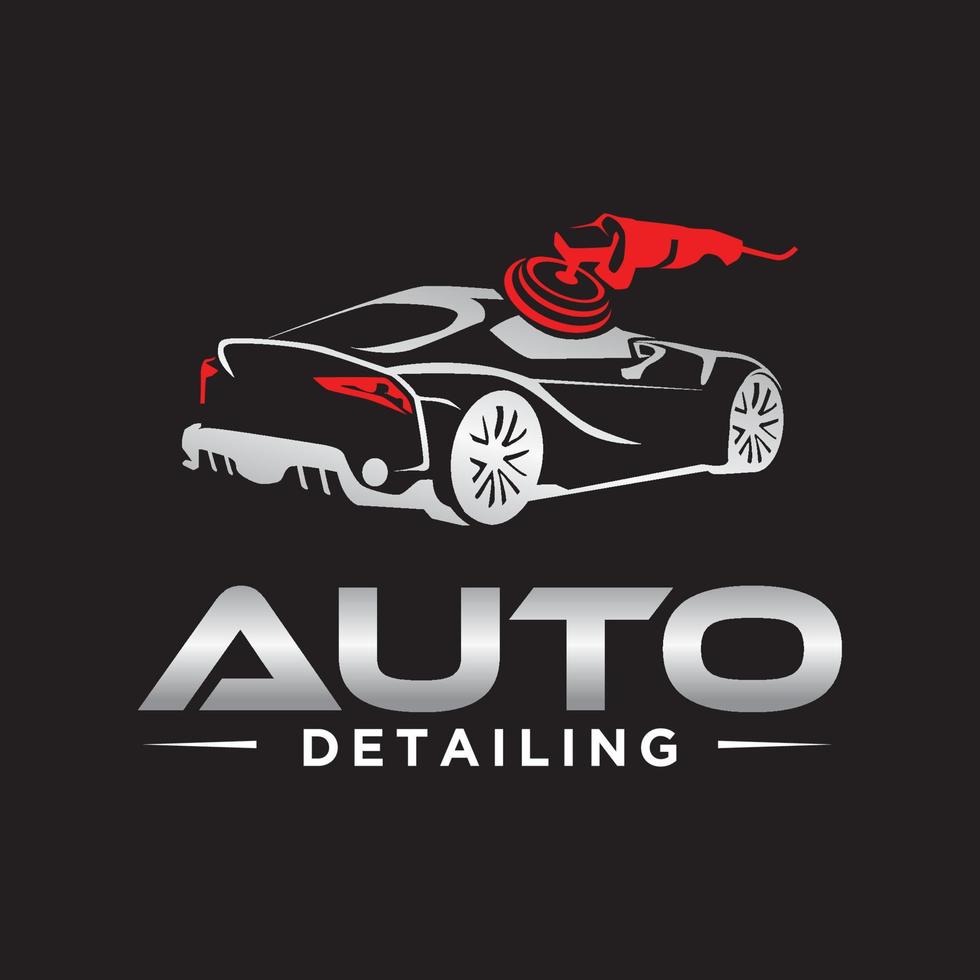 bil bil detailing servis logotyp design illustration mall vektor