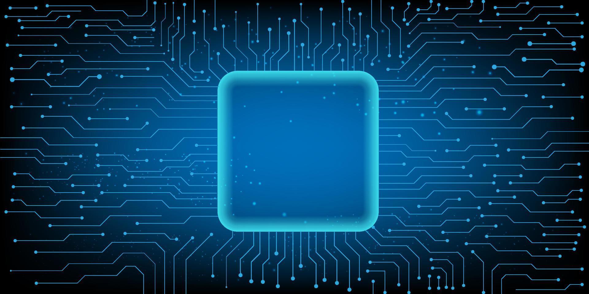 datorchip elektroniska kretskort vektor för teknik och finans koncept och utbildning för framtiden