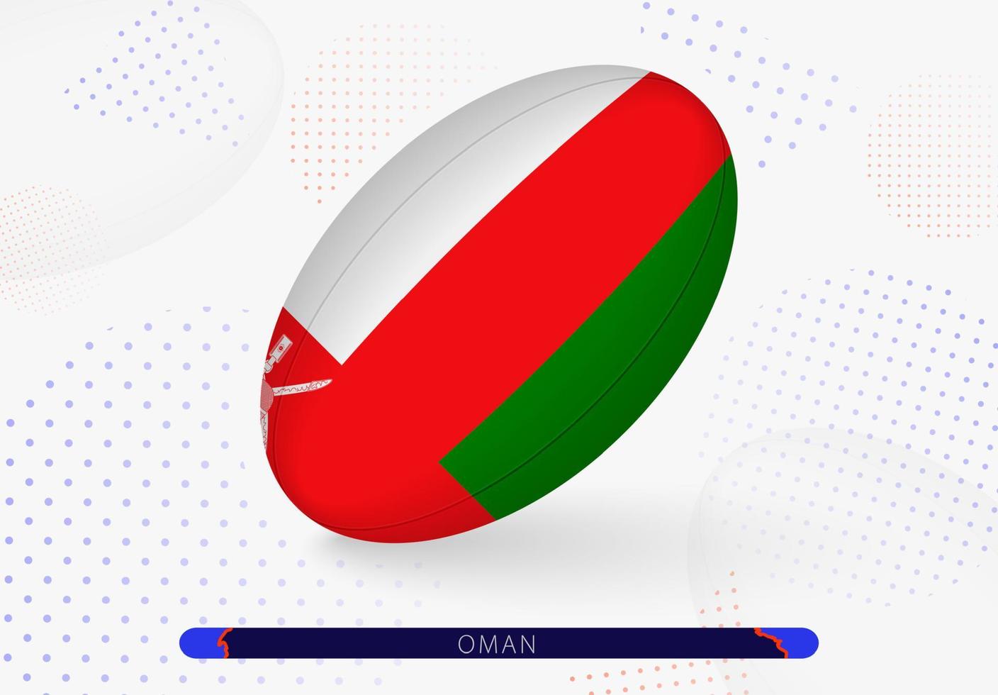 Rugbyball mit der Flagge von Oman darauf. Ausrüstung für das Rugby-Team von Oman. vektor