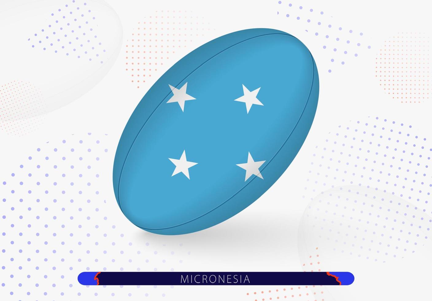 rugby boll med de flagga av micronesia på Det. Utrustning för rugby team av mikronesien. vektor