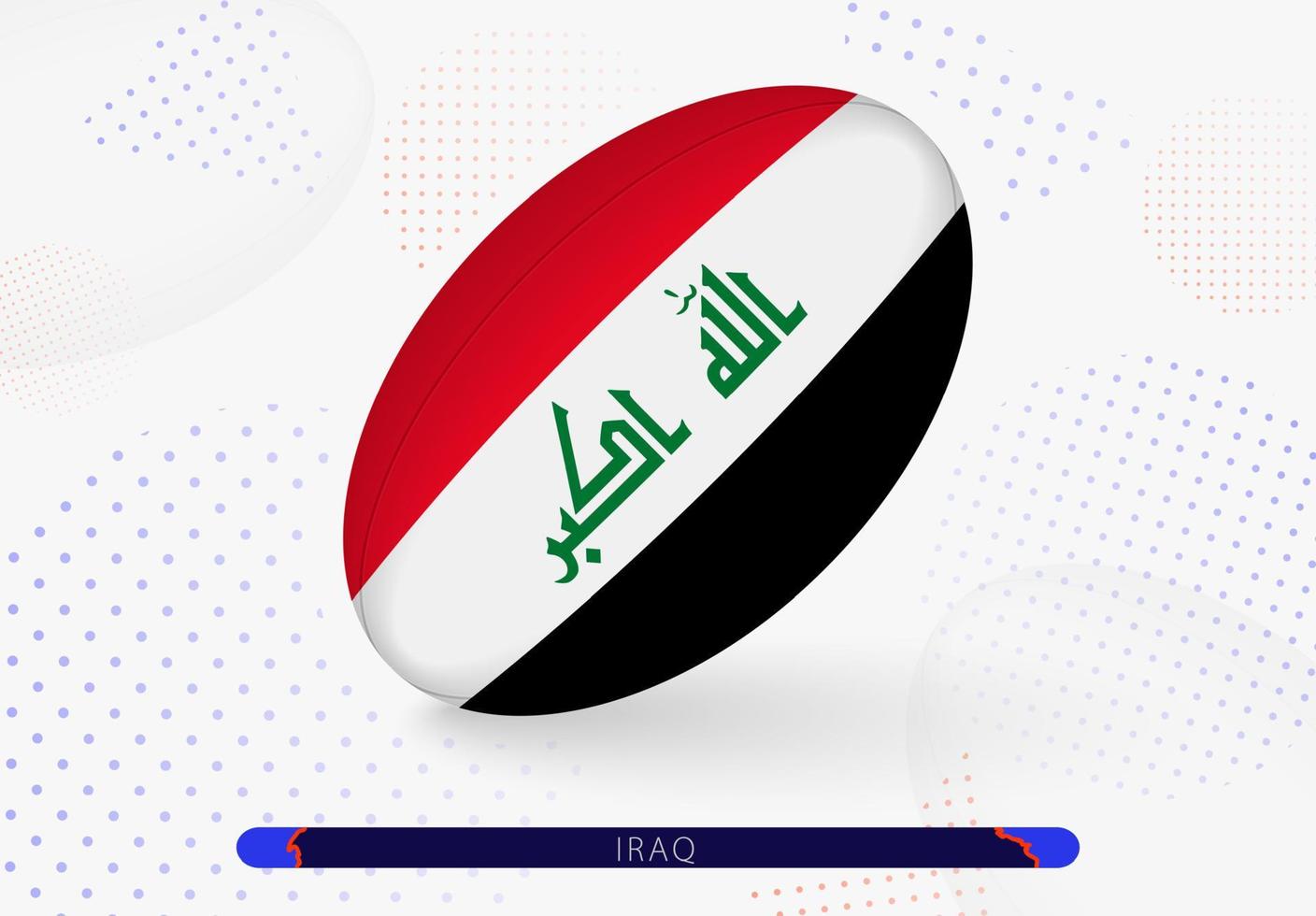 rugby boll med de flagga av irak på Det. Utrustning för rugby team av irak. vektor