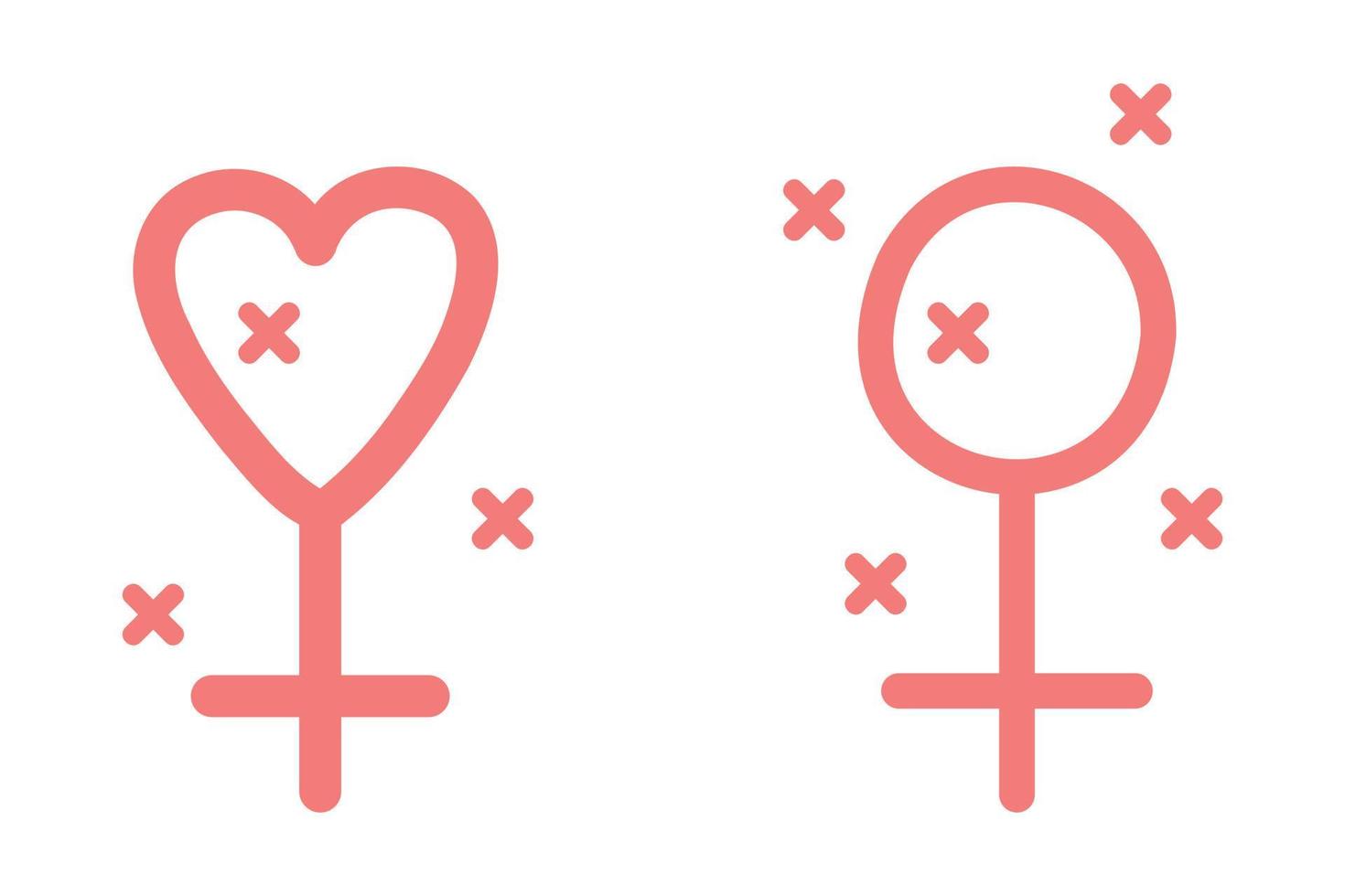 Geschlechtssymbol weiblich. Element für Grußkarten, Poster, Aufkleber und saisonales Design. vektor