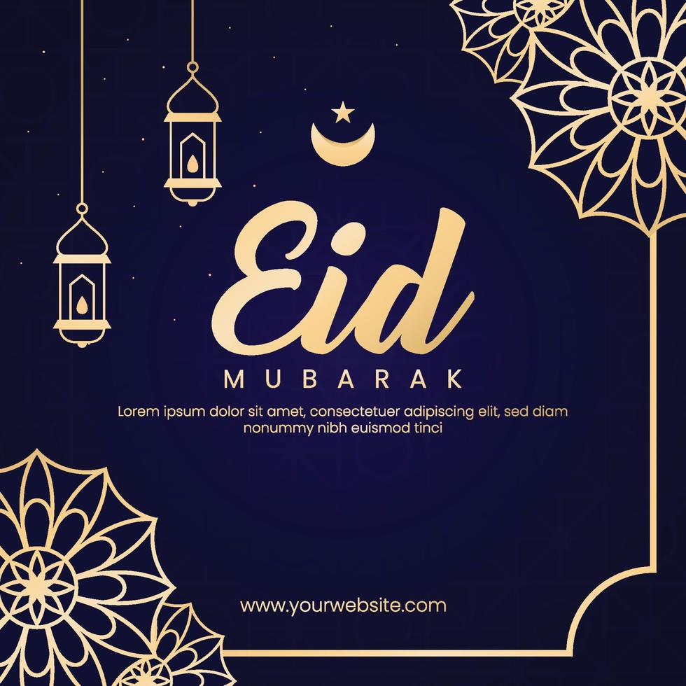 eid al fitr mubarak social media mall illustration vektor