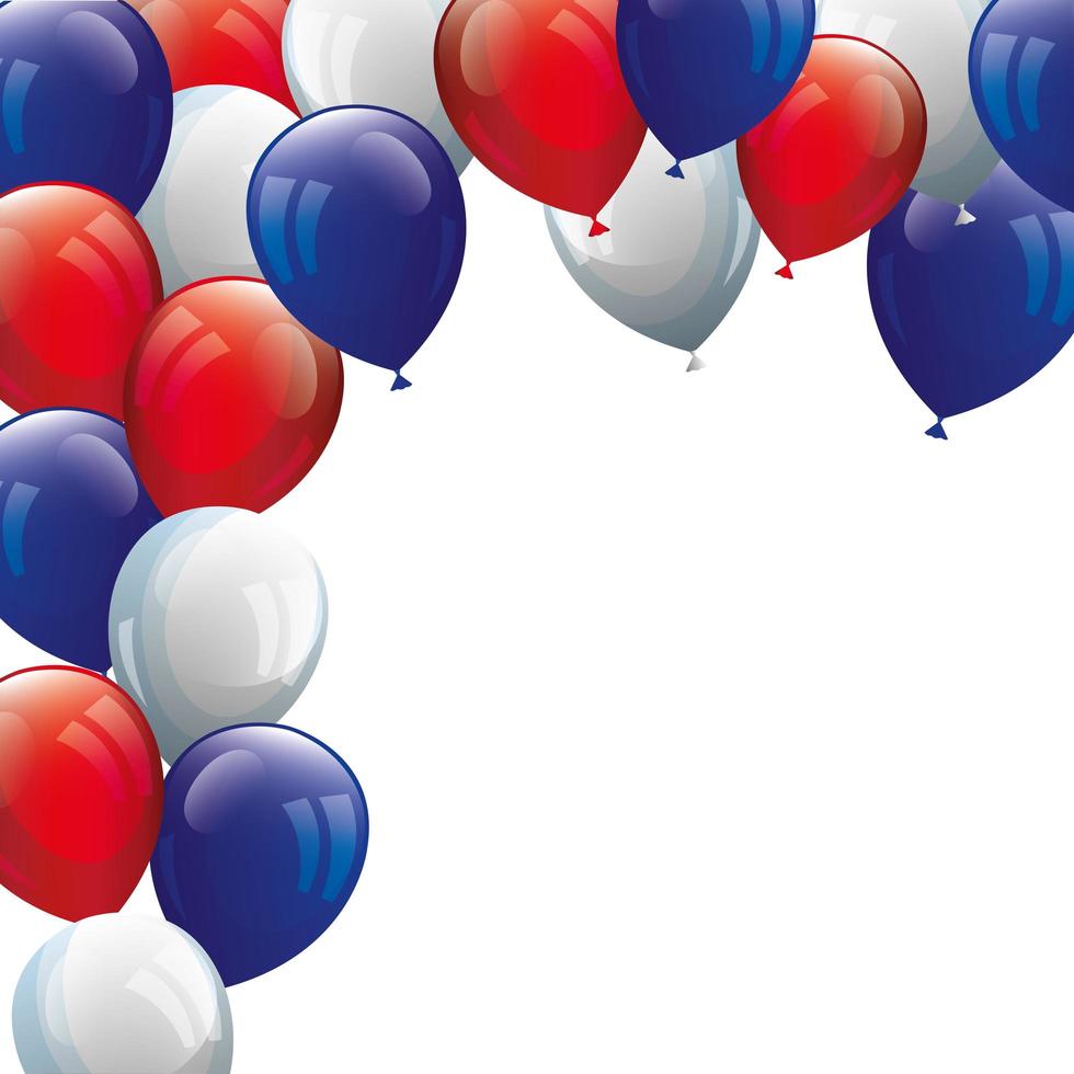 Luftballons Helium weiß mit rot und blau vektor