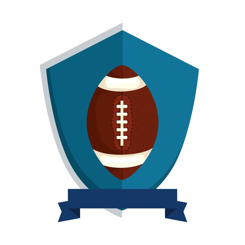 American-Football-Helm in Schild isolierte Ikone vektor