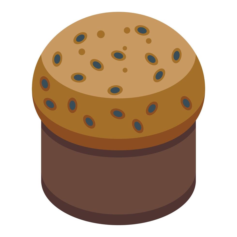 Schokolade Panettone Symbol isometrischer Vektor. Kuchen Brot vektor