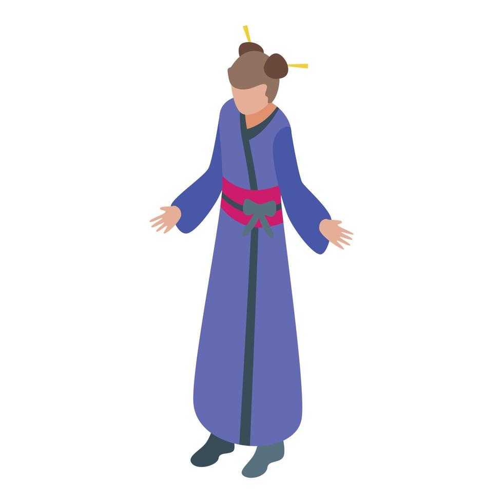 geisha ikon isometrisk vektor. kvinna kvinna vektor