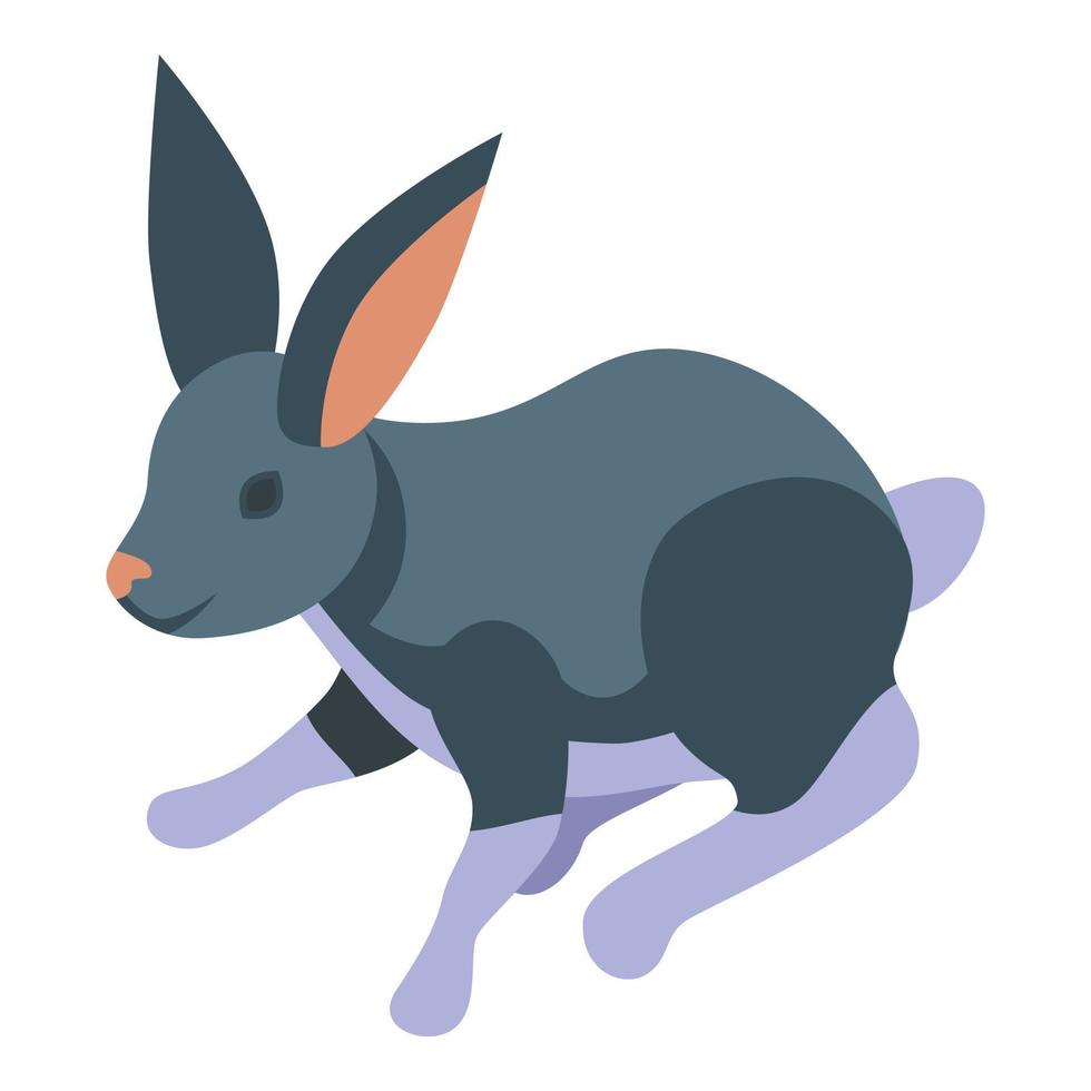 isometrischer Vektor des grauen Kaninchensymbols. niederländisches Tier