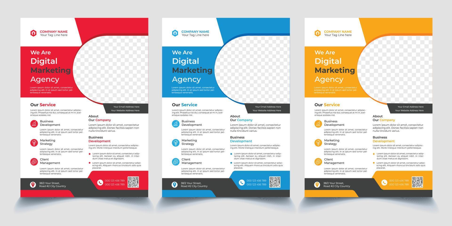 modernes Flyer-Vorlagendesign für Agenturen für digitales Marketing vektor