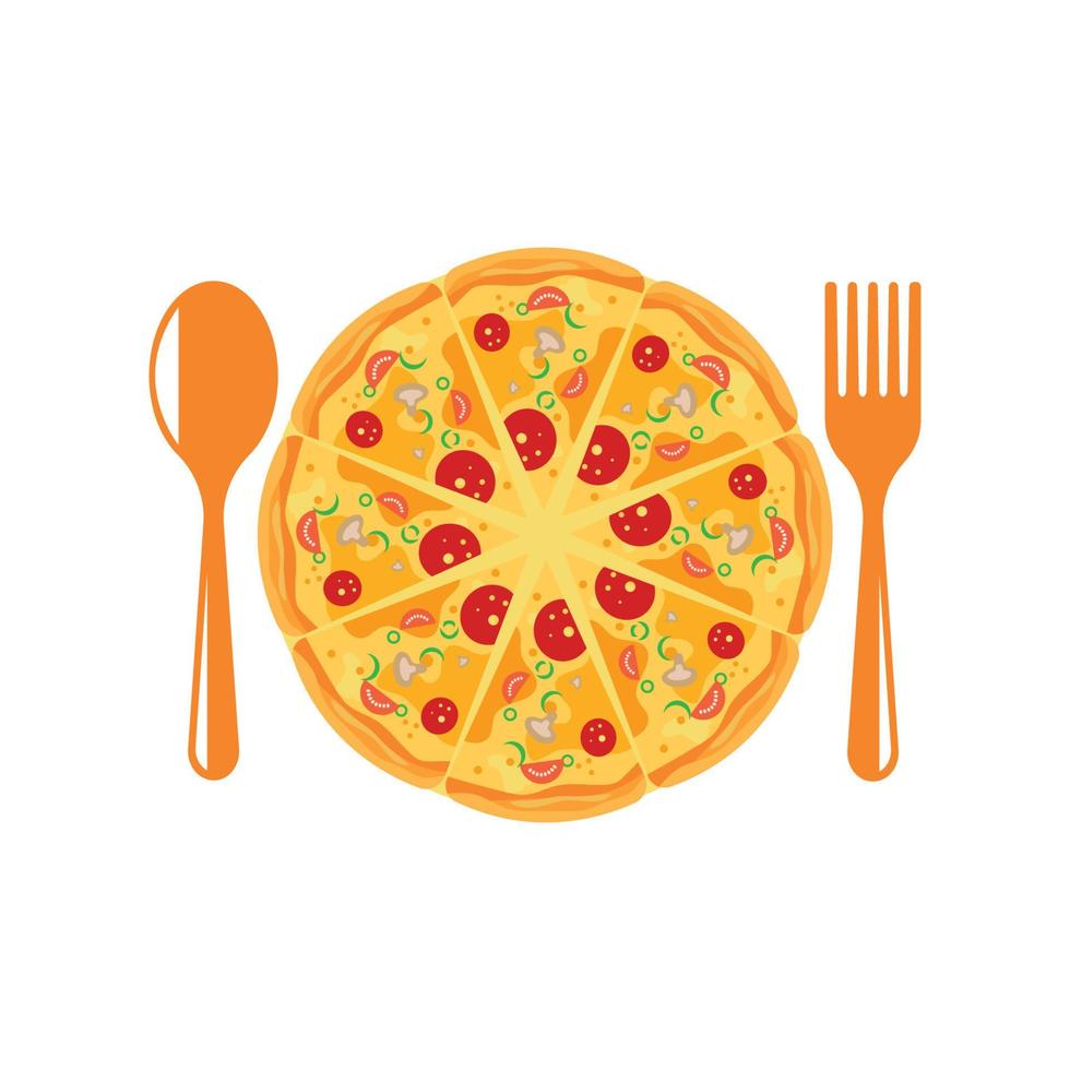 pizza ikon logotyp illustration vektor