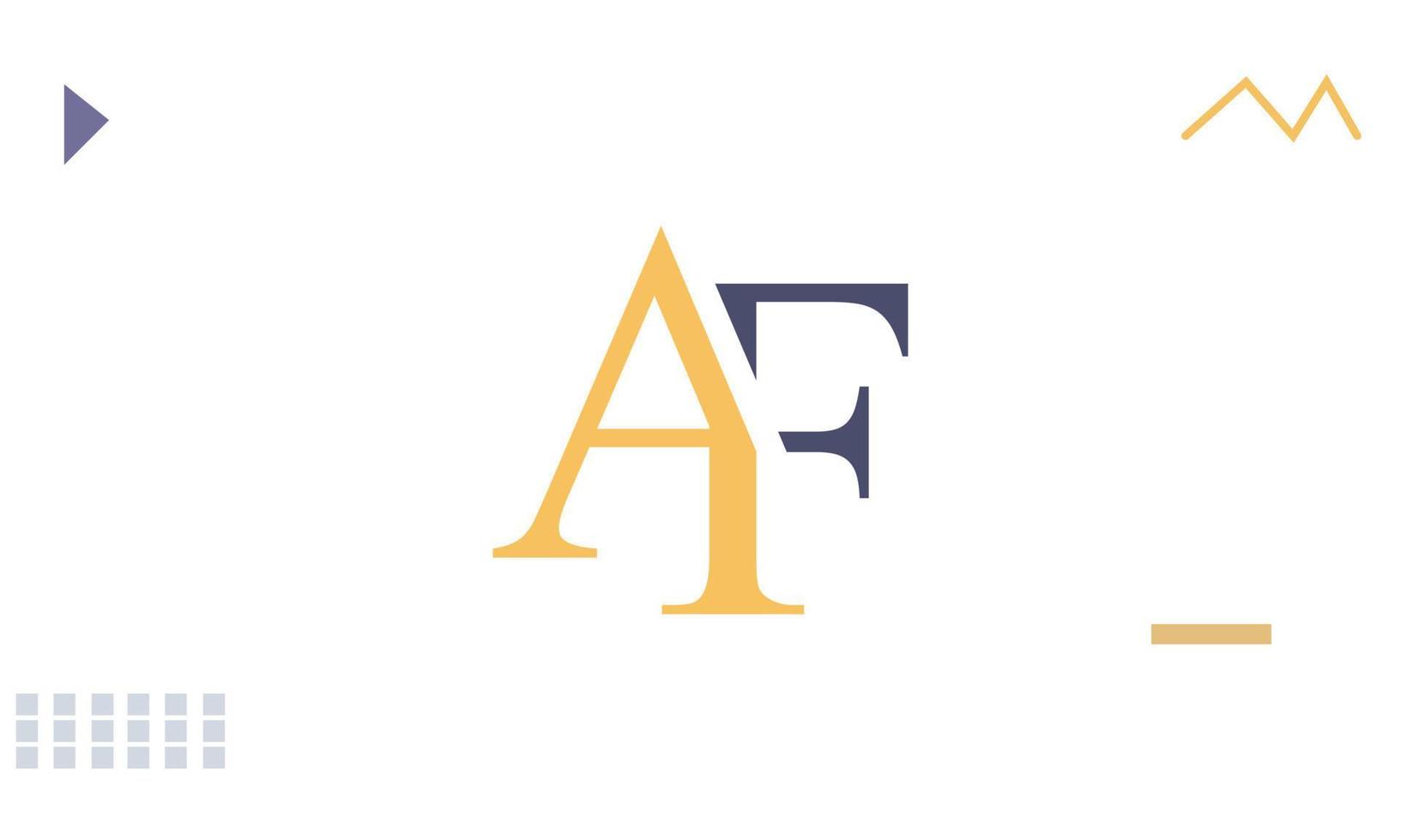 alphabet buchstaben initialen monogramm logo af, fa, a und f vektor
