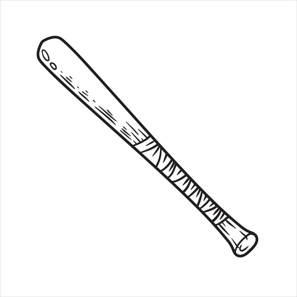 baseboll fladdermus. amerikan sporter och Utrustning. översikt tecknad serie illustration isolerat på vit vektor