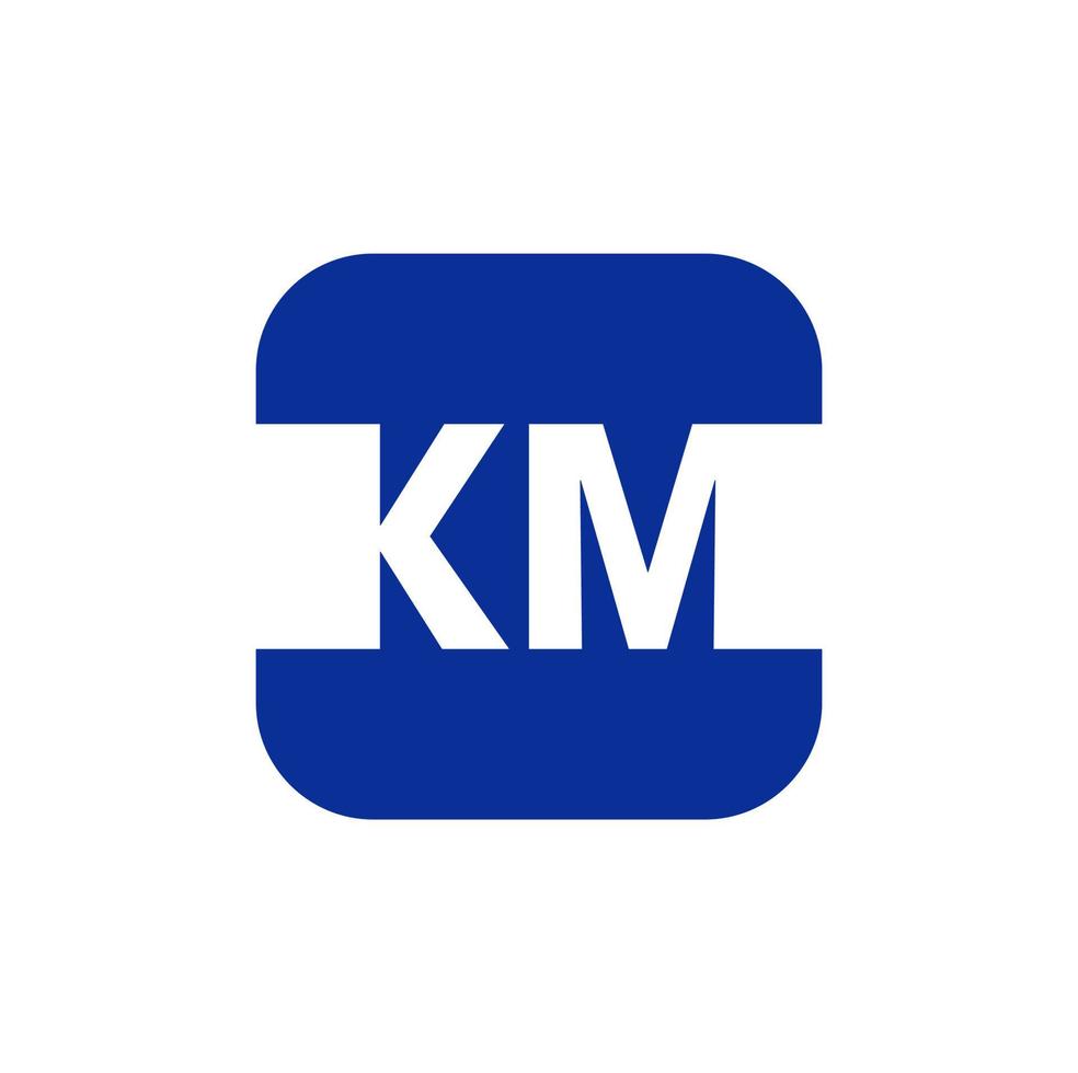 km Firmenanfangsbuchstaben Monogramm. km blaues Logo. vektor