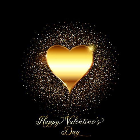 Guld glitter valentiner dag bakgrund vektor
