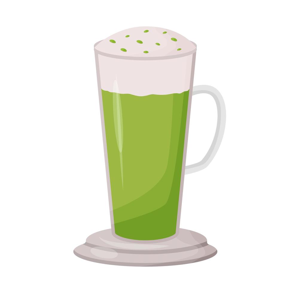 matcha latte tecknad vektorillustration vektor