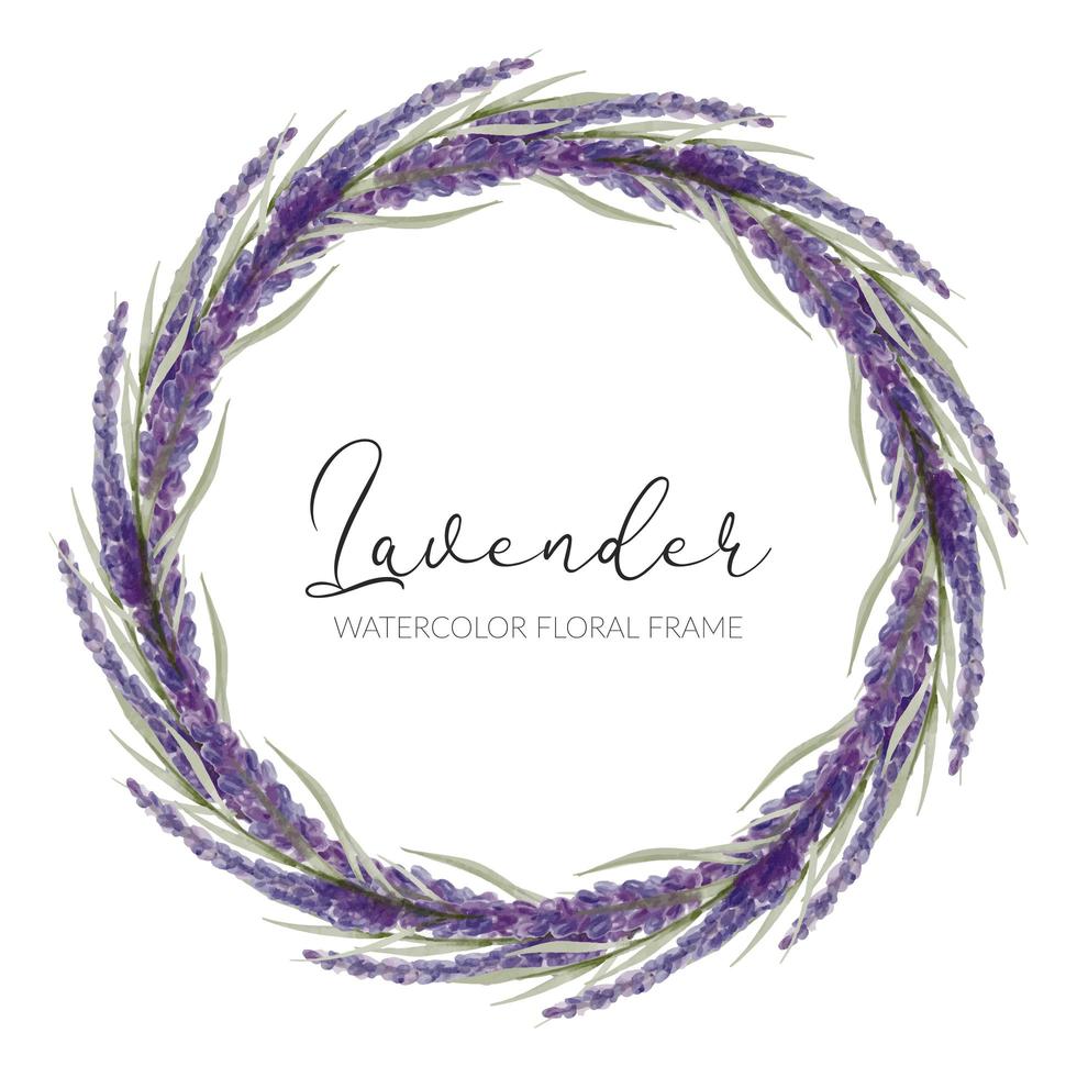Blumenkranz aus Aquarell-Lavendel vektor