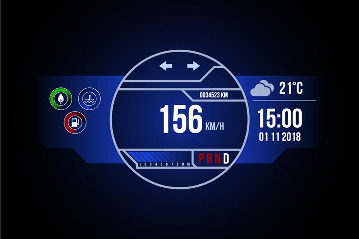 Unik Bil Dashboard UI Vektorer