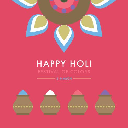 Poster för Holi Festival av färger vektor