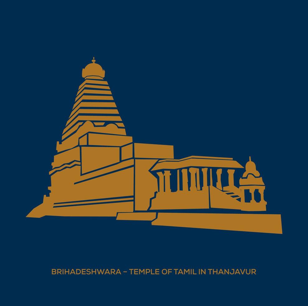brihadeeswara tempel thanjavur ikon. brihadeeswara tempel ikon. vektor