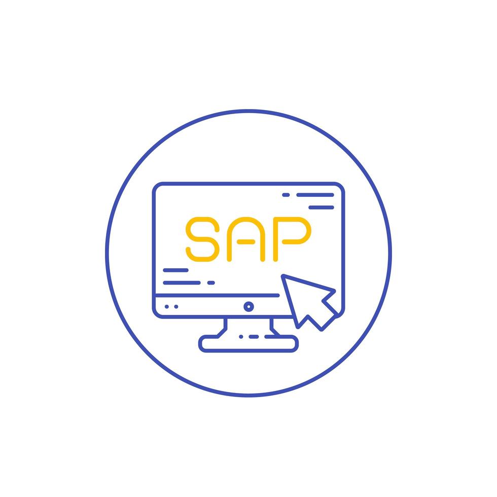 SAP, affärsplaneringsprogramvara vektor linje ikon