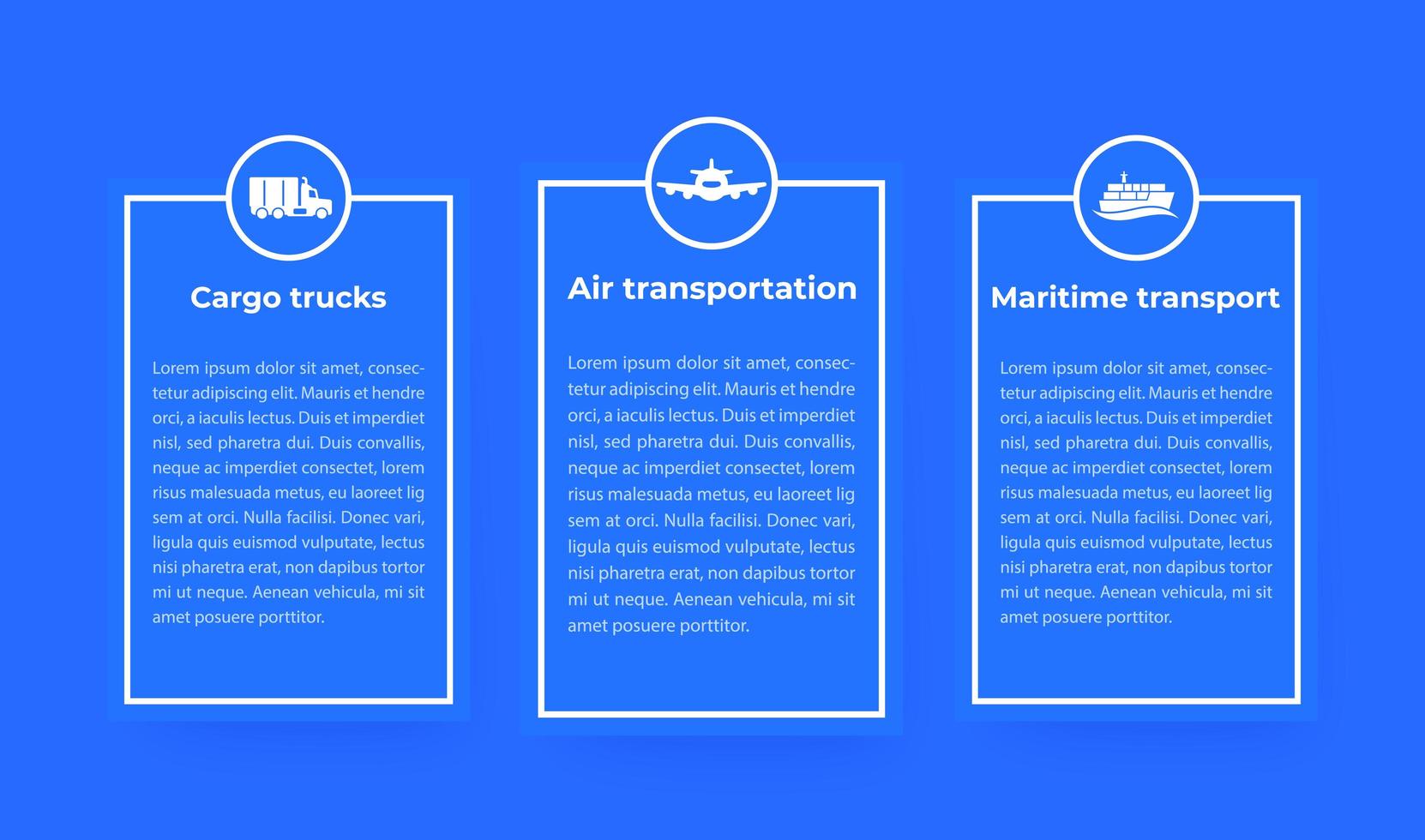 Infografiken der Transportindustrie, Luft- und Seeverkehr, Lastkraftwagen vektor