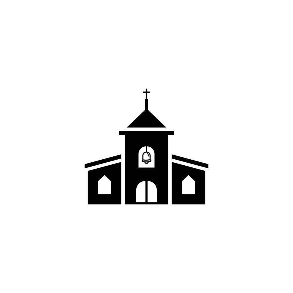 kyrka byggnad logotyp design vektor