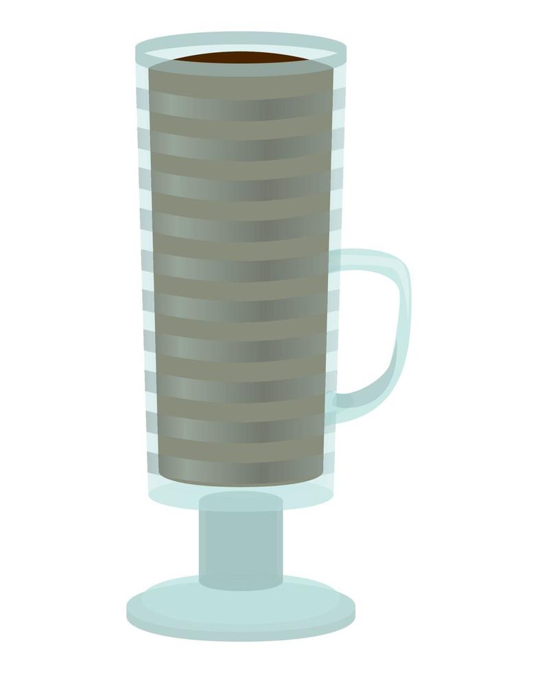 tasse kaffeeglas im realistischen stil. Porzellanbecher mit heißem Kaffee. bunte Vektorillustration lokalisiert auf weißem Hintergrund. vektor