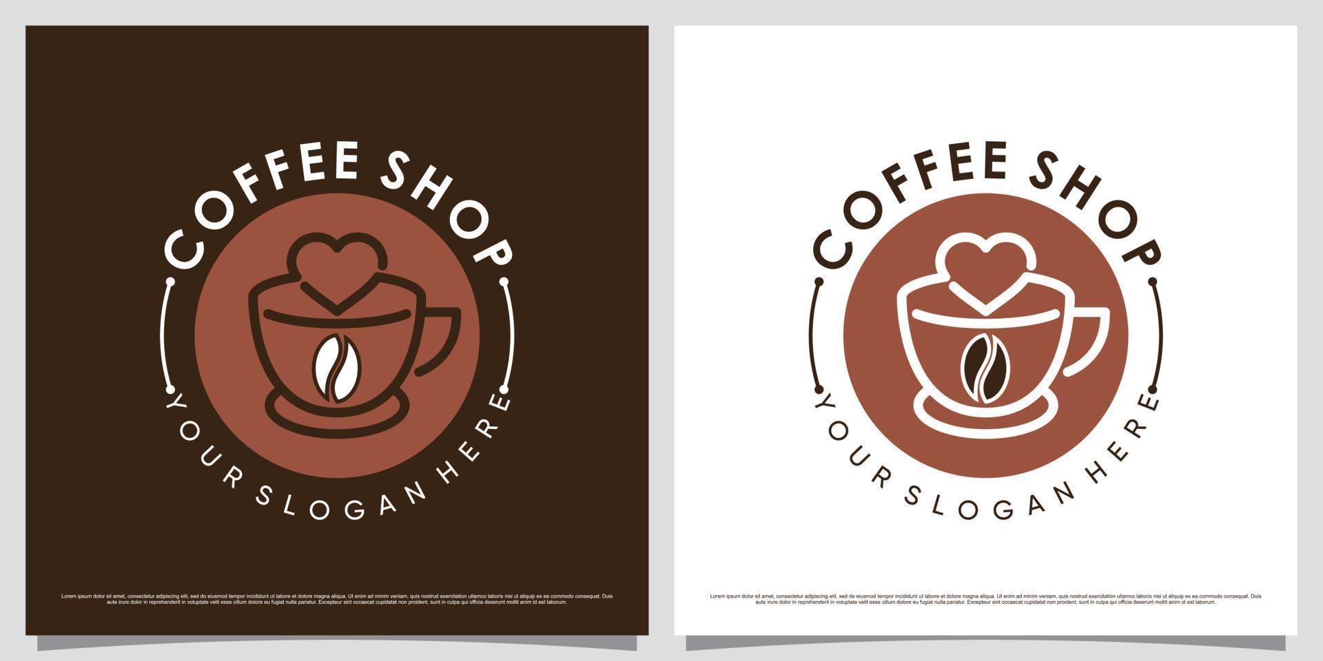 kaffe logotyp design mall med kreativ element och unik begrepp vektor