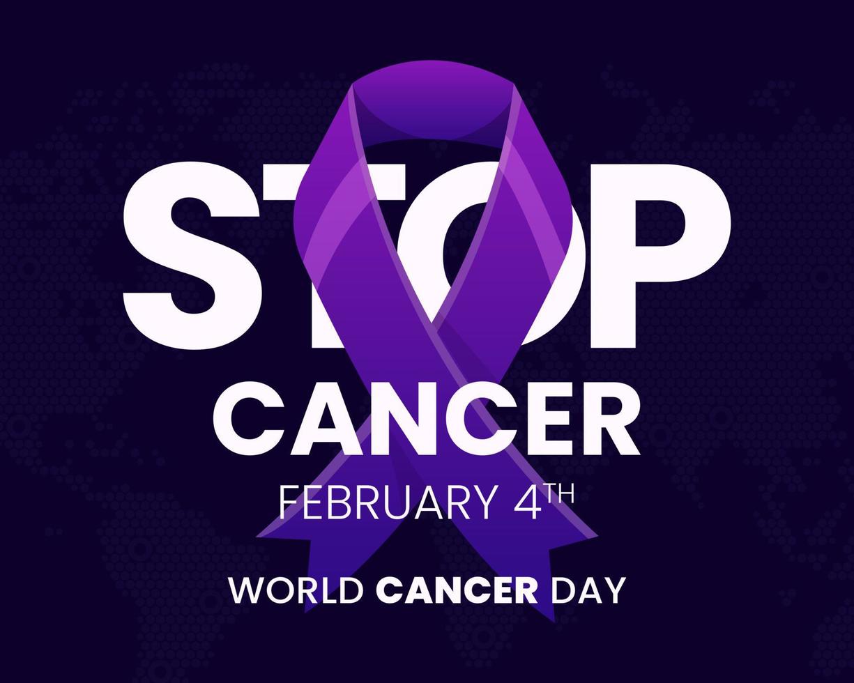 illustration av 4 februari värld cancer dag affisch eller baner bakgrund. eps 10. vektor