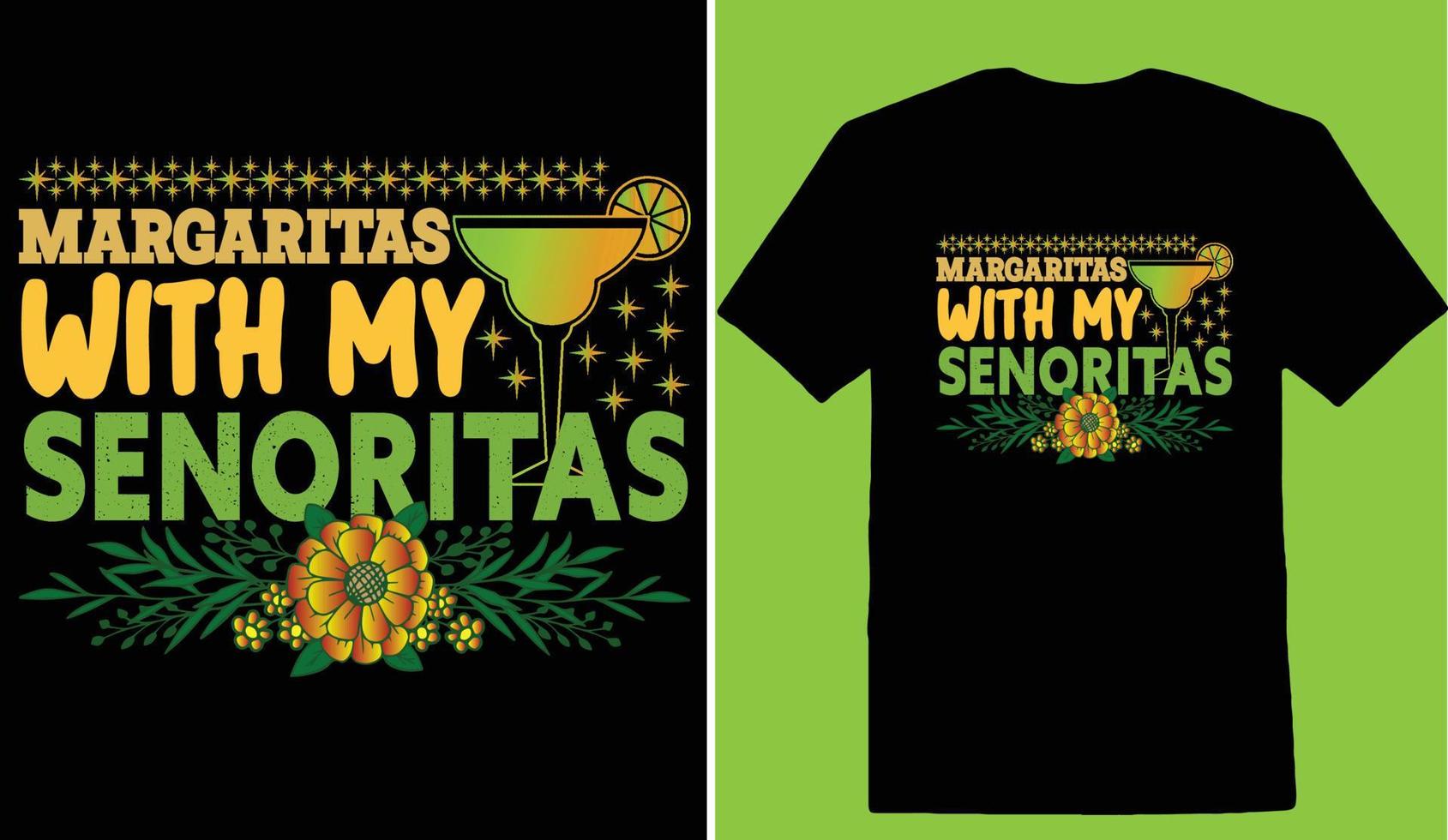 marga med min senoritas cinco de t-shirt design vektor