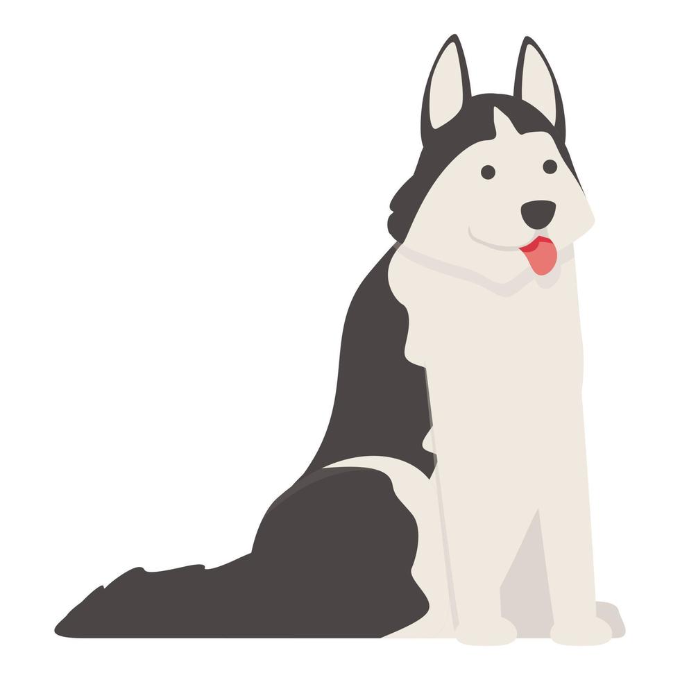 Husky-Haustier-Symbol-Cartoon-Vektor. Sibirischer Hund vektor