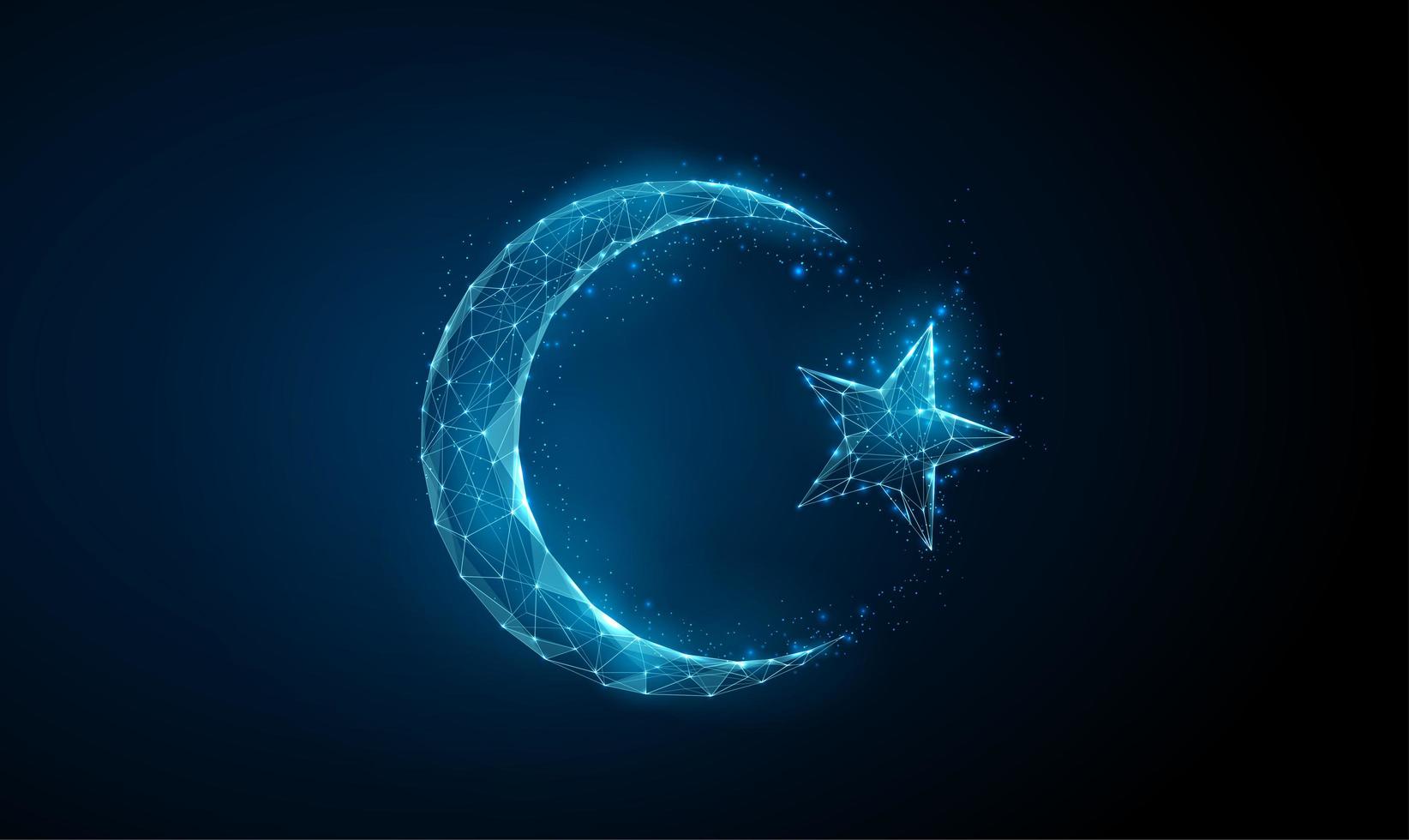 abstrakter islamischer Ramadan Symbolhalbmond und Stern. vektor