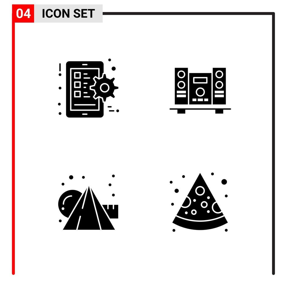 4 allmän ikoner för hemsida design skriva ut och mobil appar 4 glyf symboler tecken isolerat på vit bakgrund 4 ikon packa kreativ svart ikon vektor bakgrund