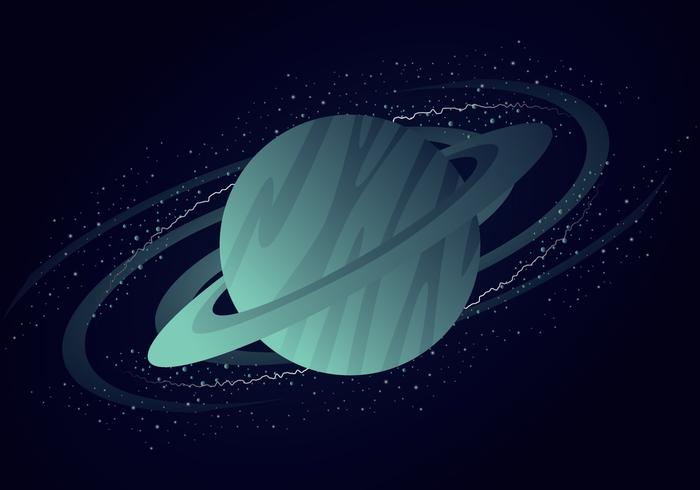 Saturn-Planet auf Galaxie vektor