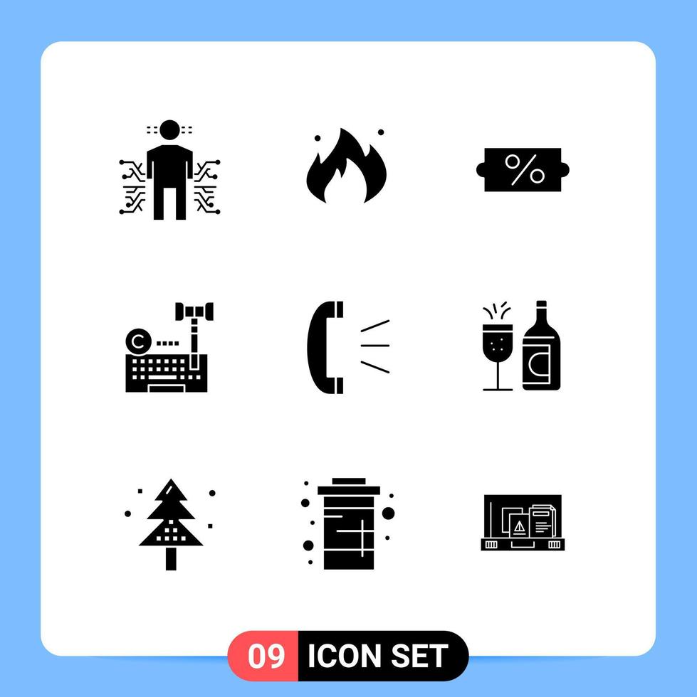 modern uppsättning av 9 fast glyfer pictograph av svar lag konstruktion internet upphovsrätt redigerbar vektor design element